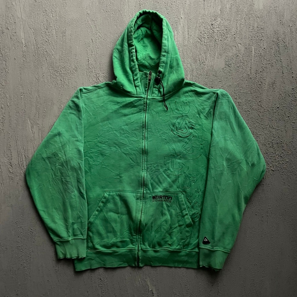 Vintage G Burton Zip Up Hoodie Mens Large Green 2000s